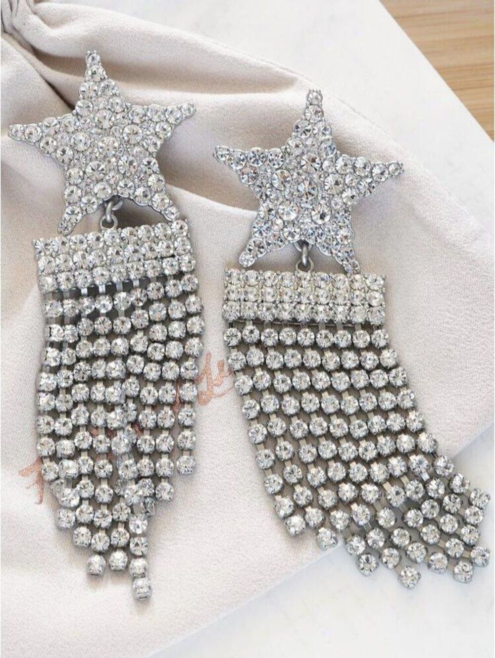 For Love & Lemons Mirabelle Star Fringe Earrings Silver